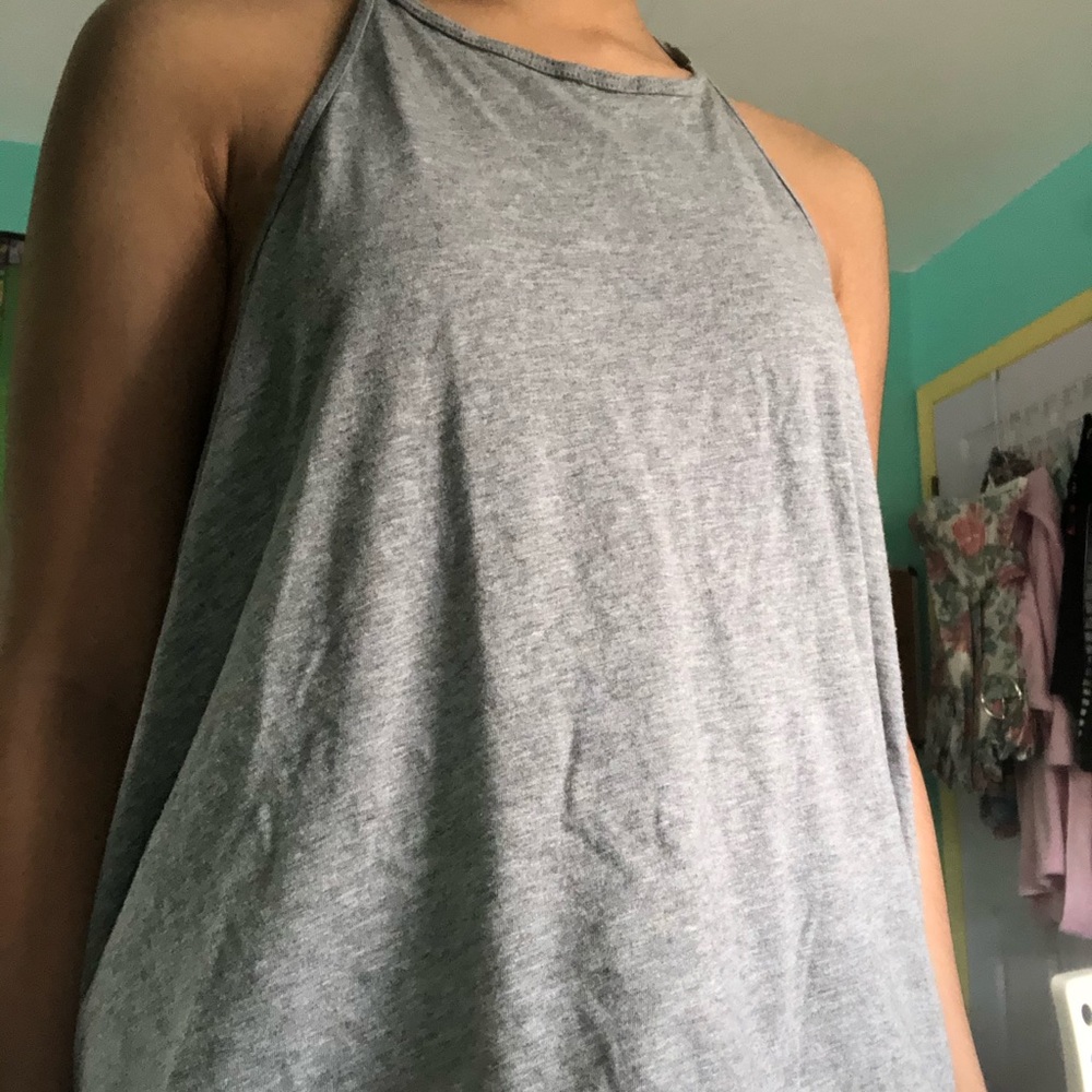 gray halter top